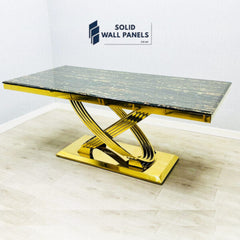 Elina Marble Coffee Table – Black & Gold / Cream & Gold