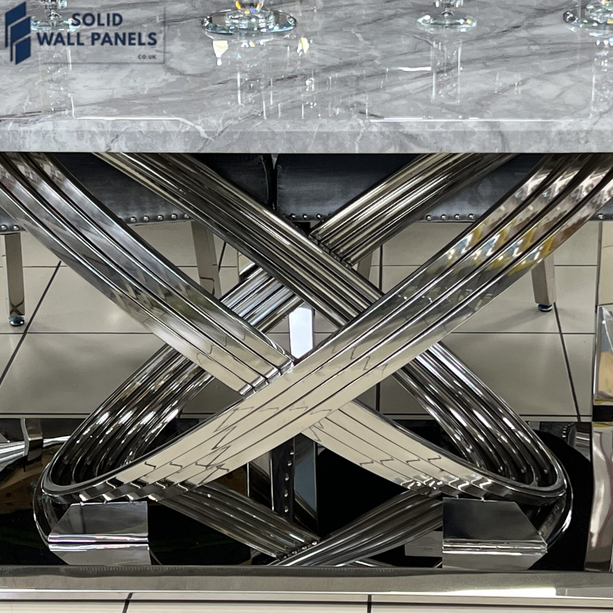 Elina Grey Marble Dining Table – 1.8m & 1.6m | Luxury Dining