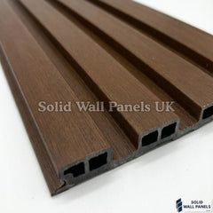 Exterior WPC Wall Panels – Light Brown | Weatherproof Outdoor Wall Cladding | Solid Wall Panels UK