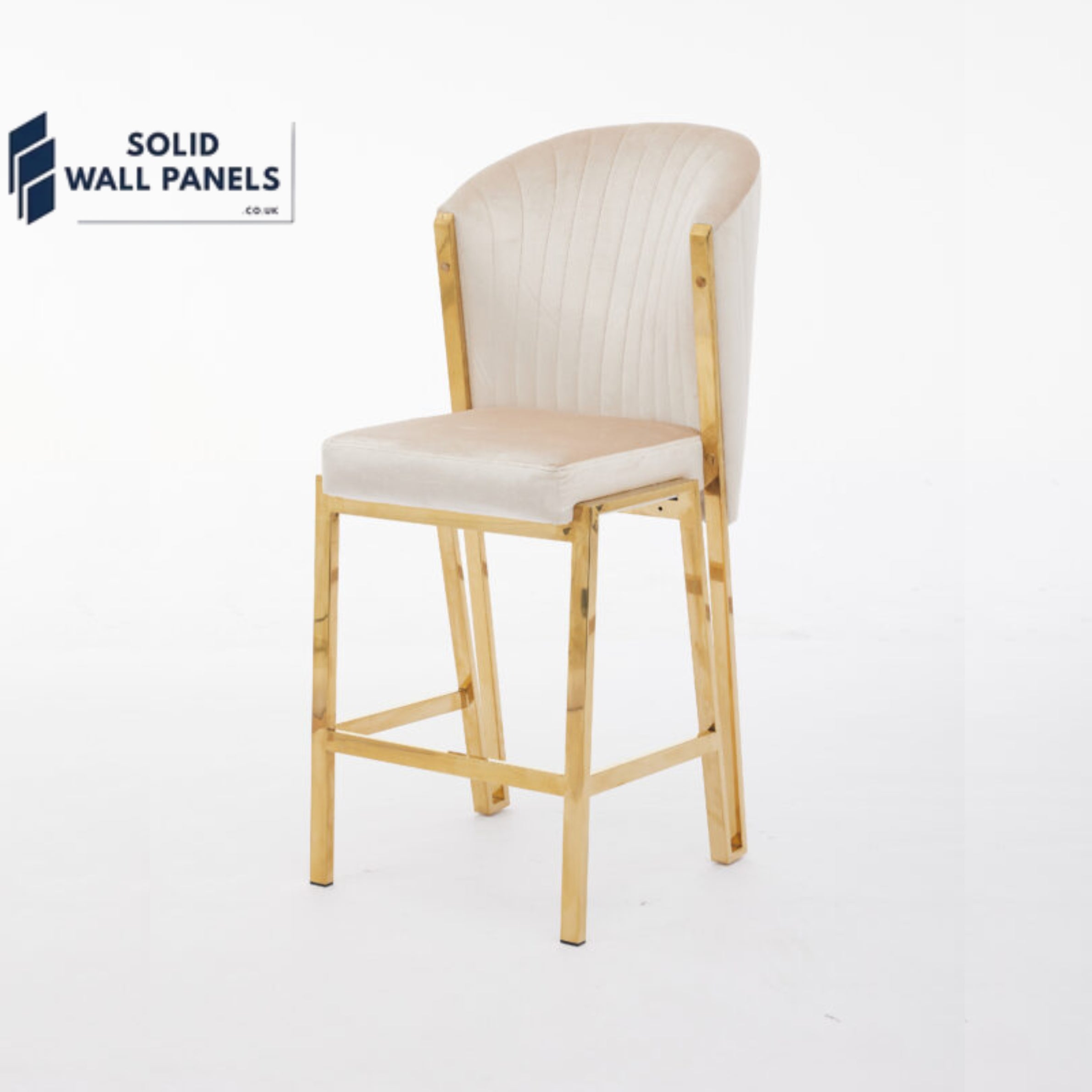 Fabio Breakfast Bar Stools – Premium Modern Velvet & Chrome/Gold Frame | Set of 2