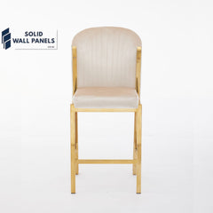 Fabio Breakfast Bar Stools – Premium Modern Velvet & Chrome/Gold Frame | Set of 2