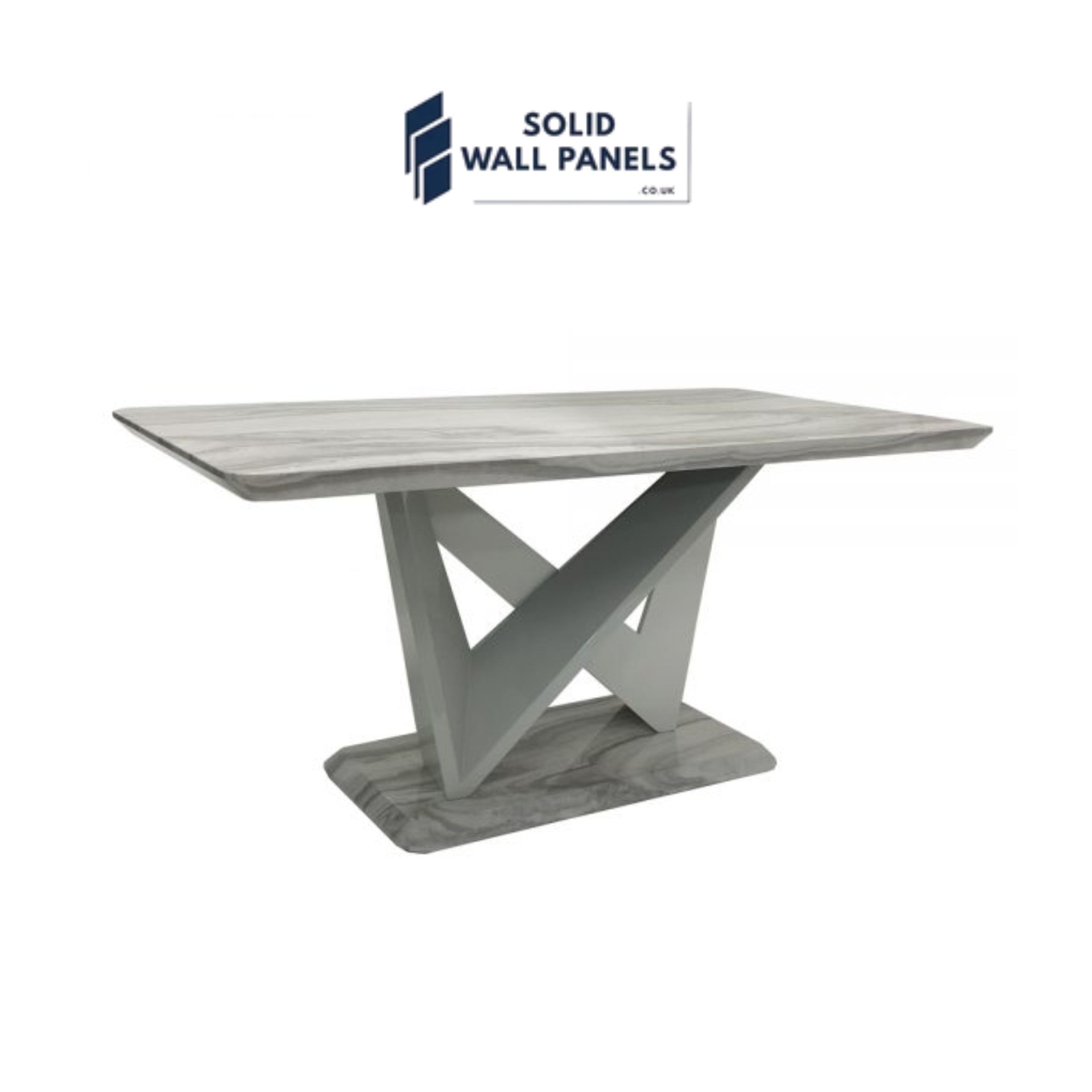 Georgia Marble Effect Dining Table Set with 6 Berlin Chairs – Modern Grey Finish