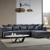Gramercy Corner Sofa – Steel Coloured Mermaid Fabric | Modern Luxury Design