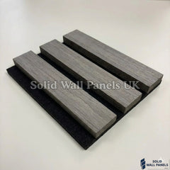Real Wood Acoustic Slatted Wall Panels – Grey Oak (60×240 cm)
