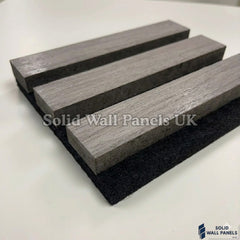 Real Wood Acoustic Slatted Wall Panels – Grey Oak (60×240 cm)