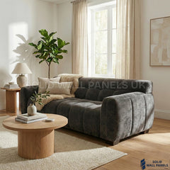 Harlem Sofa Range – Cocoa Chocolate Velvet | 3 Seater, 2 Seater, Armchair & Stool | Luxury Modern Sofa Set