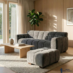 Harlem Sofa Range – Cocoa Chocolate Velvet | 3 Seater, 2 Seater, Armchair & Stool | Luxury Modern Sofa Set
