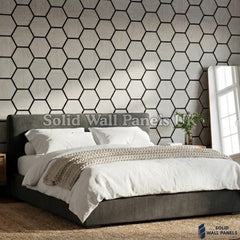 Hexagon Acoustic Wall Panels - Ash Grey (Set of 4) | Soundproof Wood Panels | Solid Wall Panels UK