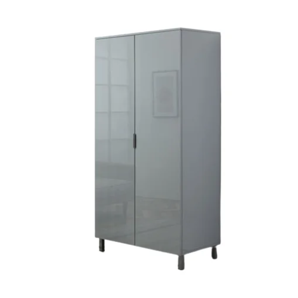 High Gloss 2 Door Wardrobe - Modern Bedroom Storage Solution