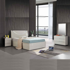 High Gloss White Half Moon Bed – Fast UK Delivery