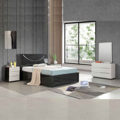 High Gloss White Half Moon Bed – Fast UK Delivery