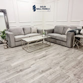 Hudson 3 + 2 Seater Sofa – Fixed Back Cushions | Modern Steel Grey & Ebony Black