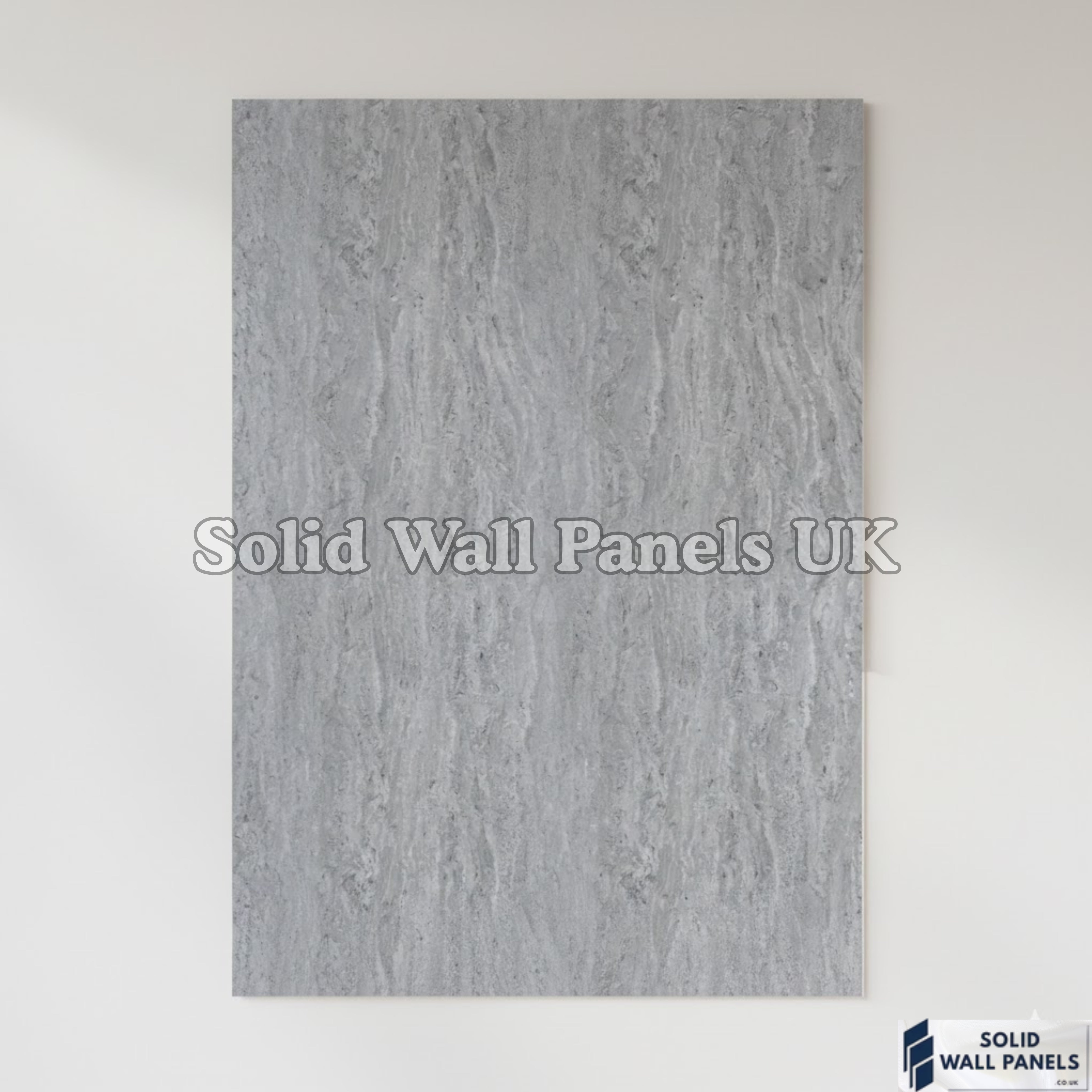 Kitchen & Bathroom PVC Wall Panels – Mix Grey Stone Effect (60 × 240 cm) | Solid Wall Panels UK