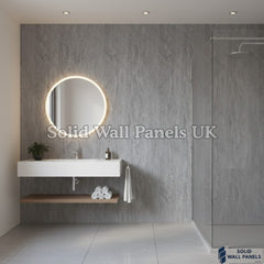 Kitchen & Bathroom PVC Wall Panels – Mix Grey Stone Effect (60 × 240 cm) | Solid Wall Panels UK