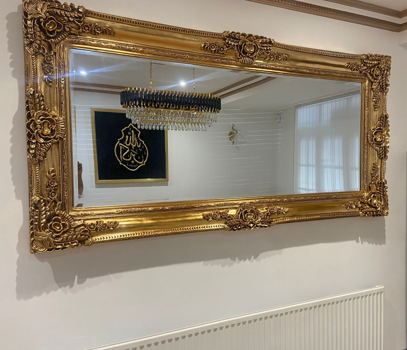 Large Paris Mirror 103×204 cm | Gold White Silver Champagne