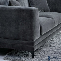 Lenox Sofa – Steel Grey Velvet | 3 Seater & 2 Seater | Mid-Century Modern Design