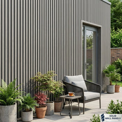 Light Grey Seamless PVC Outdoor Wall Panels UK | Waterproof Exterior Panels