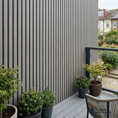 Light Grey Wood Effect PVC Outdoor Wall Panels | 240cm x 30cm (8 Panels per pack)