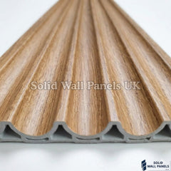 Light Oak Wave Style WPC Wall Panels – Modern Waterproof Wood Effect Cladding | Solid Wall Panels UK