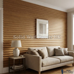 Light Oak Wave Style WPC Wall Panels – Modern Waterproof Wood Effect Cladding | Solid Wall Panels UK