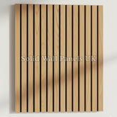Square Acoustic Wood Wall Panels – Light Oak (60×60 cm, Set of 12) | Solid Wall Panels UK