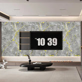 Luxury Grey Marble Media Wall Panels with Gold Veins – 60 x 240 cm