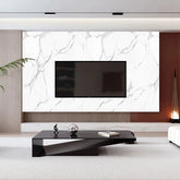 Luxury White Marble Media Wall Panels with Grey Veins – 60 x 240 cm
