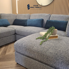 Madison U-Shaped Sofa in Blue – Spacious and Stylish Modular Design