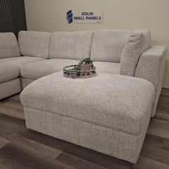 Madison 4+1 Seater U Shaped Modular Sofa – Light Grey Chenille | Includes Storage Footstool