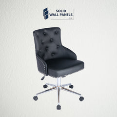 Majestic Lion Knocker PU Leather Office Chair | Grey & Black | Adjustable Height