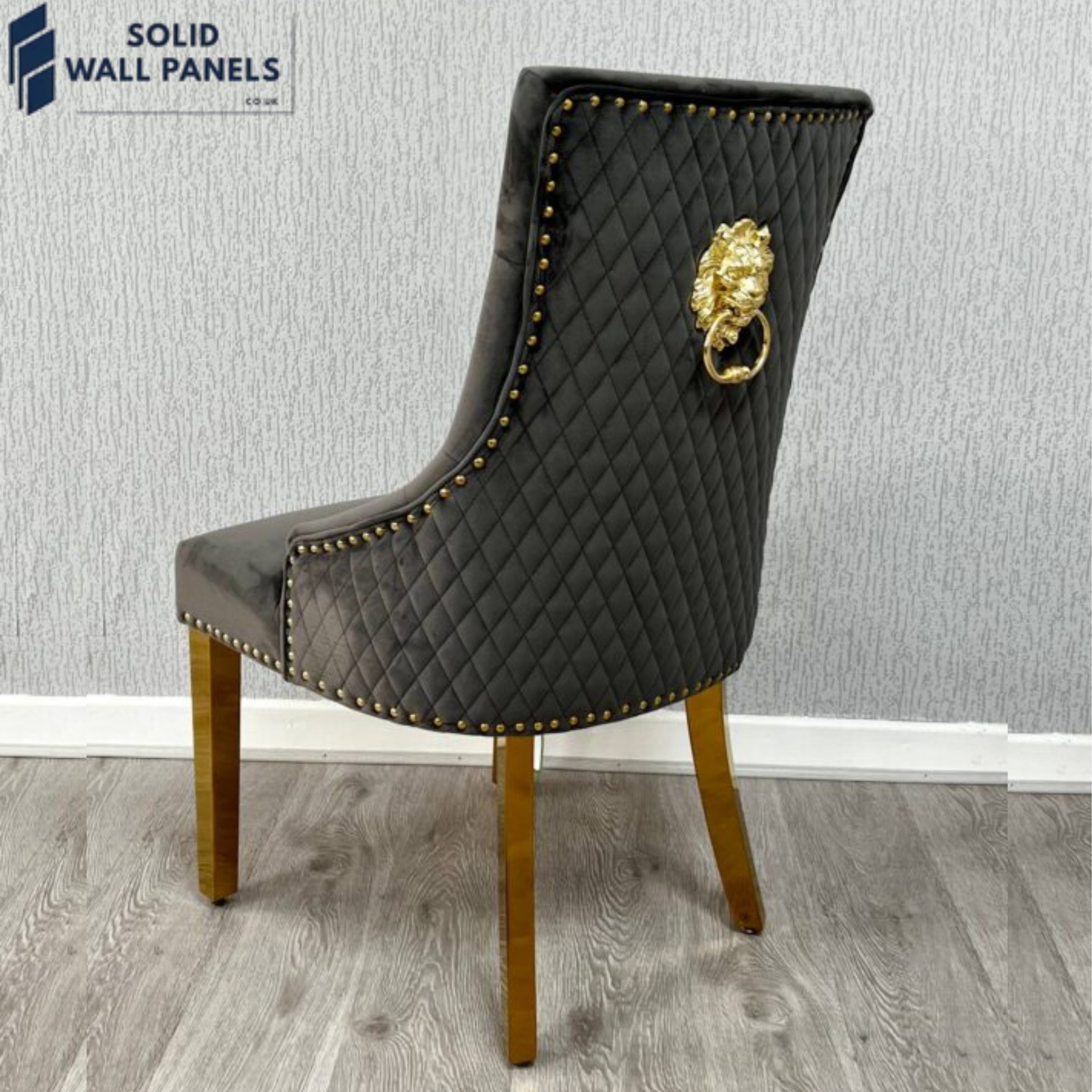Premium Majestic Gold Lion Knocker Dining Chair - Set of 2 | Available in 3 Colours