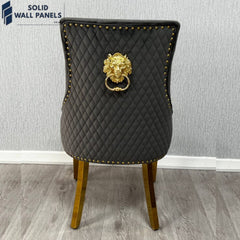 Premium Majestic Gold Lion Knocker Dining Chair - Set of 2 | Available in 3 Colours