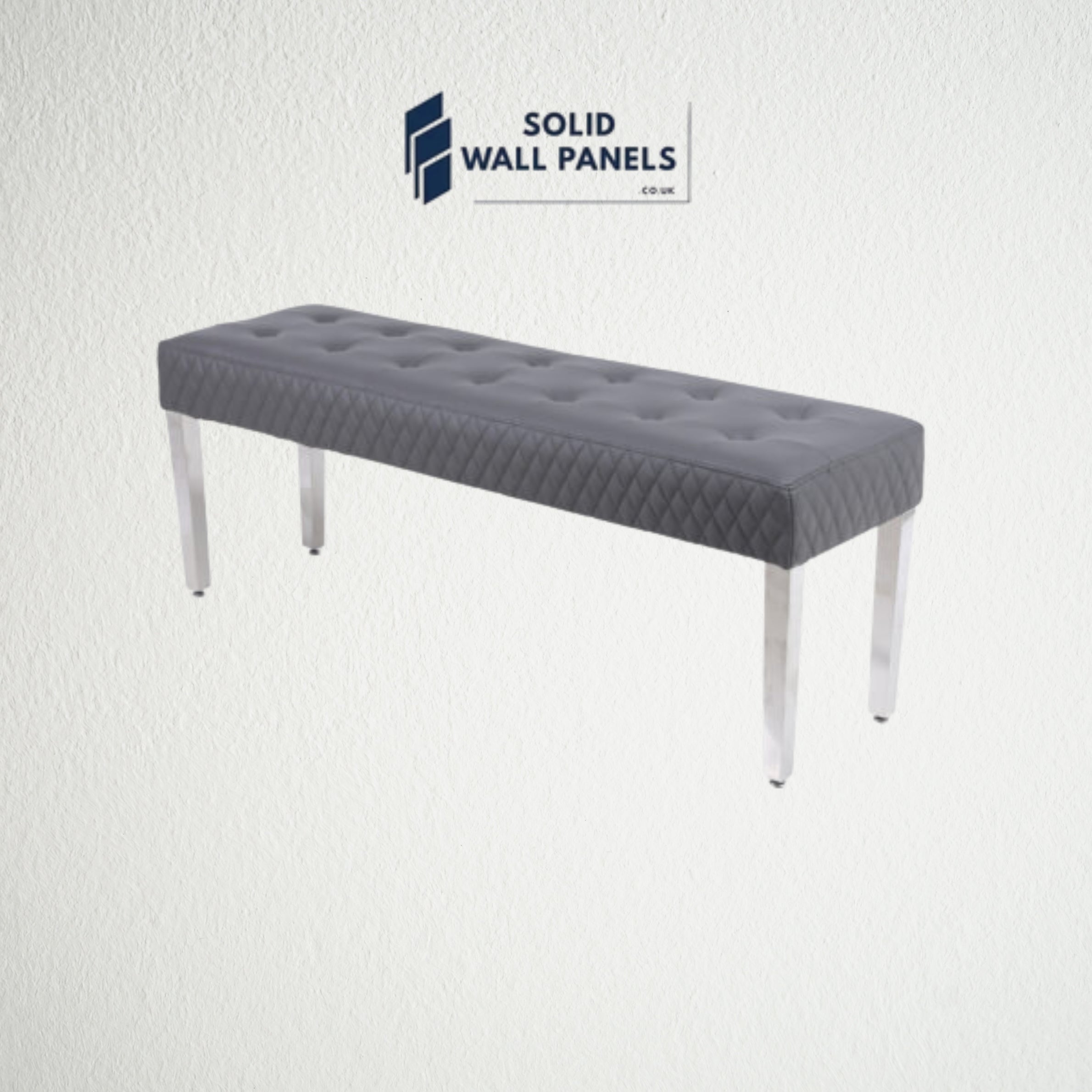 Majestic Hudson Grey PU Leather Bench – Modern Luxury Seating
