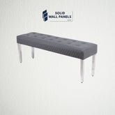 Majestic Hudson Grey PU Leather Bench – Modern Luxury Seating