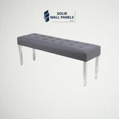 Majestic Hudson Grey PU Leather Bench – Modern Luxury Seating