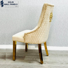 Premium Majestic Gold Lion Knocker Dining Chair - Set of 2 | Available in 3 Colours