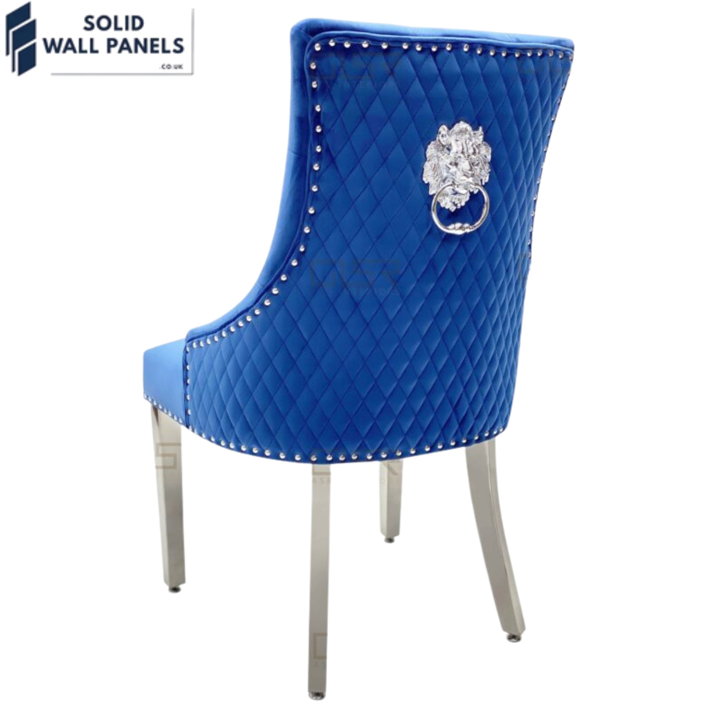 Majestic Velvet Dining Chair Set of 2 – Chrome Legs & Lion Knocker | Multiple Colours