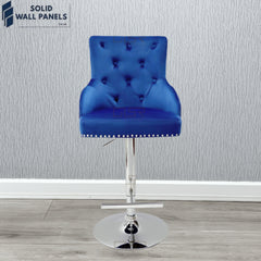 Majestic Premium Fabric Breakfast Bar Stool with Chrome Lion Knocker | Set of 2