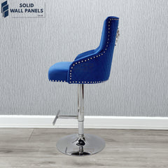 Majestic Premium Fabric Breakfast Bar Stool with Chrome Lion Knocker | Set of 2