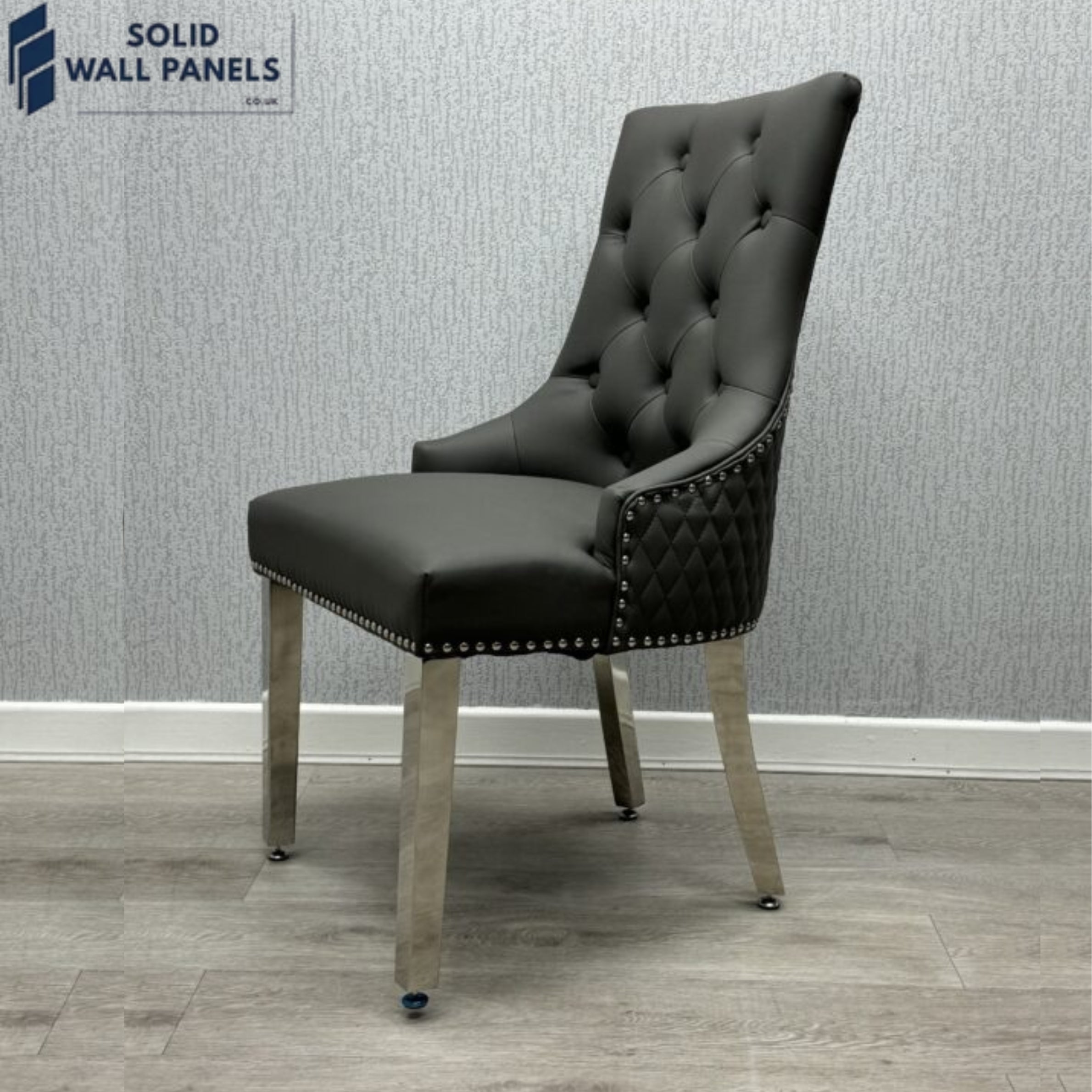 Luxury Design Majestic PU Leather Lion Knocker Dining Chair - Set of 2