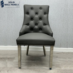 Luxury Design Majestic PU Leather Lion Knocker Dining Chair - Set of 2