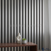 Metallic Dark Grey Acoustic Slatted Wall Panel – 240×60 cm | Solid Wall Panels UK
