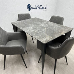 Miami Ceramic Dining Table – Black & Gold / Cream & Gold