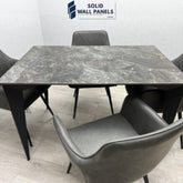 Miami Ceramic Dining Table – Black & Gold / Cream & Gold