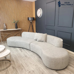 Miami Curved Cinema Boucle Sofa – Premium Modern Fabric | Luxury 6-Seater Design