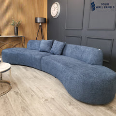 Miami Curved Cinema Boucle Sofa – Premium Modern Fabric | Luxury 6-Seater Design