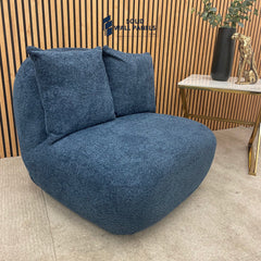 Miami Swivel Accent Chair – Luxurious Bouclé Fabric | Navy Blue & Emerald Green