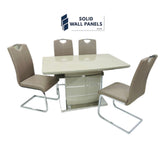 Milan Dining Table with 4 Milan Chairs – Cappuccino & Grey (120cm)