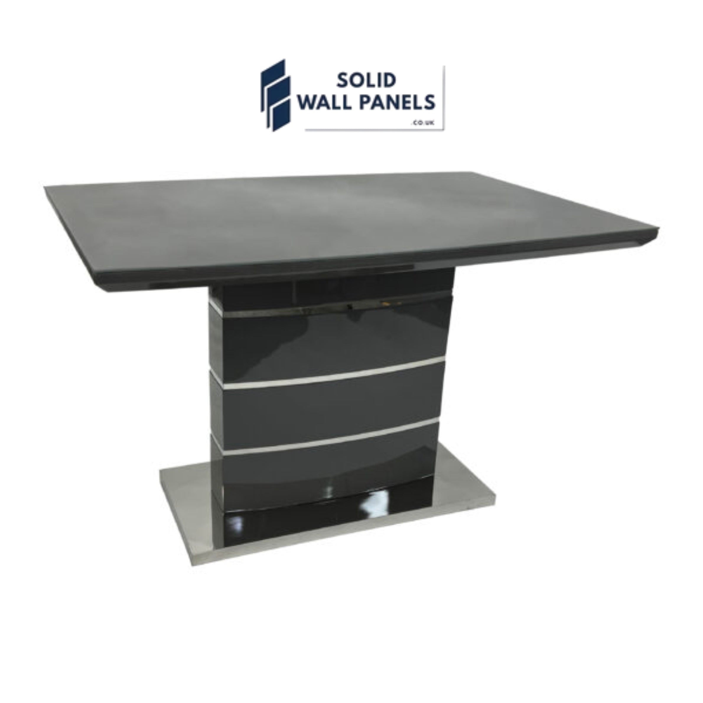 Milan Dining Table – Cappuccino & Grey (120cm Compact High Gloss)