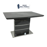 Milan Dining Table – Cappuccino & Grey (120cm Compact High Gloss)